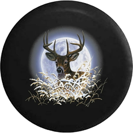 Full Moon Deer Hunting Big Buck Winter Scene Spare Tire Cover fits Jeep RV 33