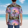 thumbnail image 3 of Lsque Sky Sunflower Skull pattern Hawaiian Shirt for Men, Unisex Summer Beach Casual Short Sleeve Button Down Shirts-X-Large, 3 of 9
