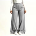 thumbnail image 4 of CaComMARK PI Women's Wide Leg Sweatpants Baggy Casual Solid Color Elastic Waist Track Sweat Pants with Pockets Gray-A, 4 of 6