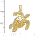 thumbnail image 4 of 14K Yellow Gold Large Textured Swimming Sea Turtle Charm - 30mm, 4 of 6