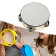thumbnail image 2 of Tambourines,Wooden Tambourines Adults Drum Bell Double Rows,Hand Held Drum Bell Birch Metal Percussion,Percussion Musical Instrument Tambourine for Kids,Handheld Tambourine 6inch Wood, 2 of 8