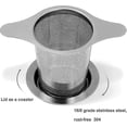 thumbnail image 3 of Colador de té con dos asas y tapa/bandeja de goteo de acero inoxidable 304, apto para la mayoría de las tazas de té., 3 of 4