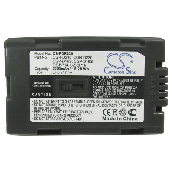Battery for Panasonic AG-DVC15 CGP-D16S CGR-D210 CGR-D220 D16A HITACHI DZ-BP16