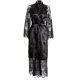 thumbnail image 3 of Mujeres Sexy Lace Long Robe Ropa de dormir Ropa de dormir Albornoz Camisón, Negro, L Speravity XX000217-07, 3 of 7