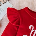 thumbnail image 3 of Outfits for Toddler Boys Christmas Long Sleeve Letter Prints Romper Long Pants Hat Outfits Sets Size 18-24 Months ,Red, 3 of 8