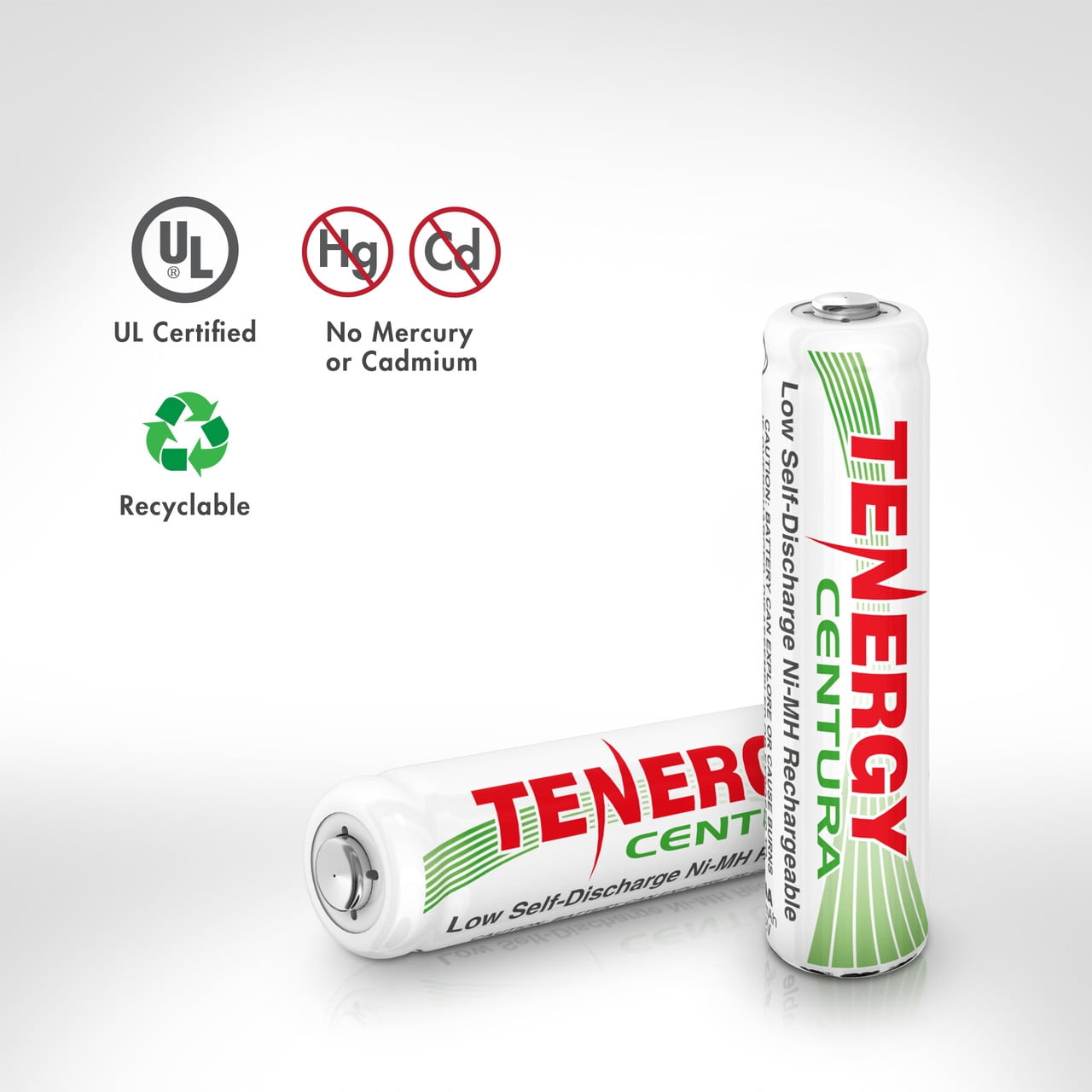 Tenergy Centura AAA Batteries, 1.2V 800mAh NiMH Rechargeable Battery, 24 Pack