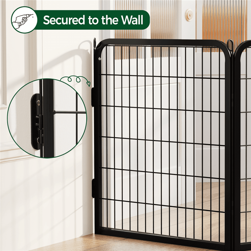 Yaheetech 31.5''H 2 Panels Dog Playpen, Black