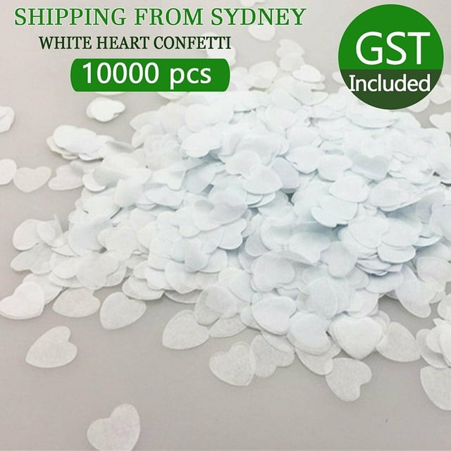 MYG 10000pcs Tissue Paper Biodegradable White Heart Confetti Birthday Party Wedding