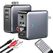 New Bluetooth Transmitter Receiver,Audio Receiver Transmitter for TV,with 3.5mm AUX, 4-in-1 Bluetooth 5.3 Adapter for Airplane, Gym Equipment, Cars, Headphones,Speakers,TV,PC (Black)