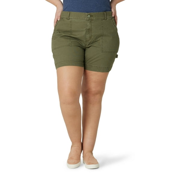 Lee Women's Plus Size High Rise Dungaree Short