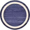 thumbnail image 2 of Unique Loom Tapis Rond Contemporain de Transition de la Collection Del Mar, 6', Bleu Marine/ivoire, 2 of 2
