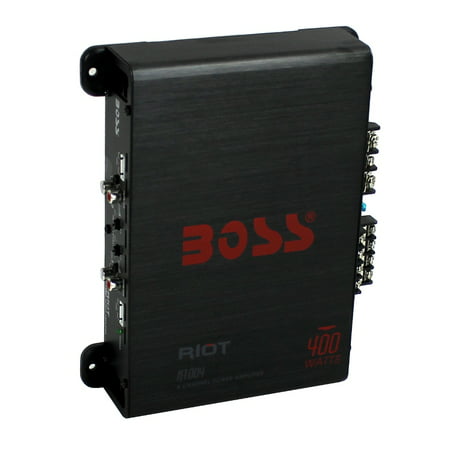 New BOSS AUDIO Riot R1004 400 Watt 4 Channel Car Power Amplifier Amp (Best Small 4 Channel Amp)