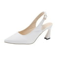 thumbnail image 1 of eczipvz Chaussures Femmes Mode d'Été avec des Chaussures à Talons Sandales à Boucle Pointue, Blanc, 1 of 5