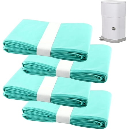 4 Pack Diaper Disposal Refill Liners Compatible with Janibell Akord 330 Series Adult Diaper System, Lightly Scented, Green
