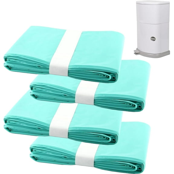 4 Pack Diaper Disposal Refill Liners Compatible with Janibell Akord 330 Series Adult Diaper System, Lightly Scented, Green