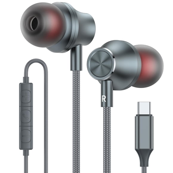 Auriculares UNOLYO USB C con cable y micrófono para iPhone, Samsung