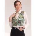 thumbnail image 2 of Traje De Navidad Para Mujer Chaleco De Satén Con Cierre De Botón Y Estampado Floral Verde L, 2 of 5