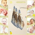 thumbnail image 2 of Coolnut Animal Wild Horse Baby Muslin Washcloths Face Towel, 3 PCS Colorful Burp Cloths Cotton Wipes Infant Wash Cloth for Newborn Boys Girls 12x12 inches, 2 of 6