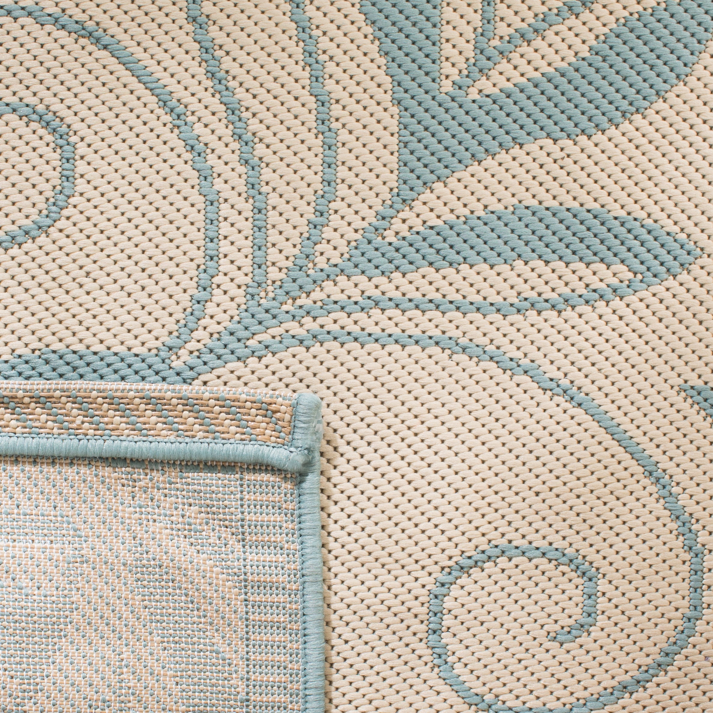 Safavieh Courtyard Bryanna Floral Indoor/Outdoor Area Rug, Cream/Aqua, 8' x 11'