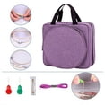 thumbnail image 6 of Kaireo Embroidery Project Bag Square Supplies Storage Tote with Multiple Pockets Portable Craft Carry Case for Cross Stitch Kits Purple, 6 of 9