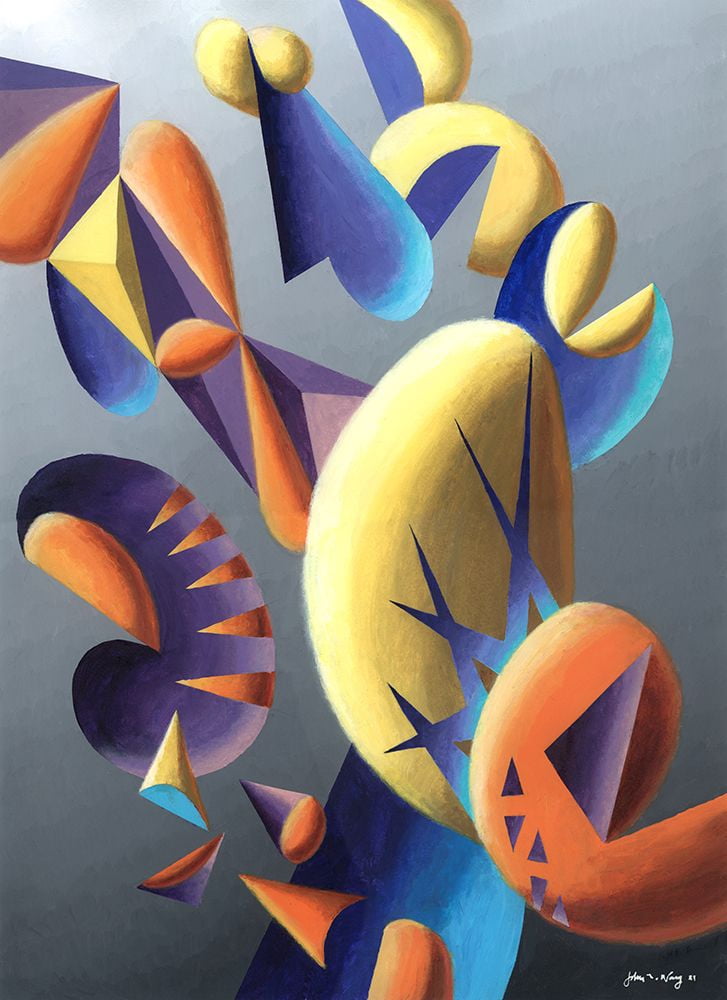 Wang, John Z. 19x24 White Modern Wood Framed Museum Art Print