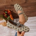 thumbnail image 2 of KIJBLAE Women's Stripe Polka Dot Low Cut Moccasin Flats, Slip On Soft Sole Trendy Daily Casual Shoes Khaki 42, 2 of 9