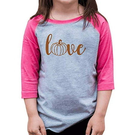 

7 ate 9 Apparel Girl s Pumpkin Love Raglan Pink