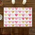 thumbnail image 2 of Valentine''s Day Placemats Set of 6, Pink Gold Love Hearts Placemat for Dining Table Decorations, Cotton Linen Romantic Hearted Place Mats, Valentines Table Mats for Kitchen Dinner Holiday Party Decor, 2 of 6