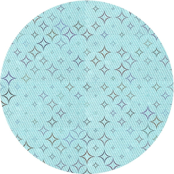 Ahgly Company Indoor Square Patterned Denim Blue Area Rugs, 3' Square