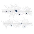 thumbnail image 4 of Juego de ligas de encaje Sither, ligas de novia para boda, banda de pierna nupcial, ligas de cinturón de flores grandes para regalo de mujer (azul, 15,8-23,6 pulgadas) TUNC Sencillez, 4 of 5