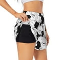 thumbnail image 3 of Lsque Doodle Cute Cat Printed Women's Running Shorts with Liner Pockets,Elastic Quick Dry Workout Athletic Gym Yoga Shorts,Womens High Waist Shorts-X-Large, 3 of 9