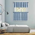 thumbnail image 6 of Gradient Stripes Kitchen Curtains Valances and Tiers Set of 3 Navy Blue Striped Vintage Lines Tier Curtains and Valance with Rod Pocket for Small Windows, 27.5"x36", 6 of 9