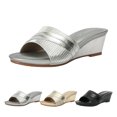 thumbnail image 2 of B91xZ Slippers for Women Casual Sandals Open Toe Arch Support Slide Sandals,Gold 9, 2 of 5
