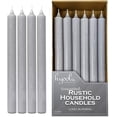 thumbnail image 3 of Hyoola 10" Rustic Silver Grey Dripless Dinner Candles Unscented Paraffin Wax with Cotton Wicks, 12-Pack, 3 of 9