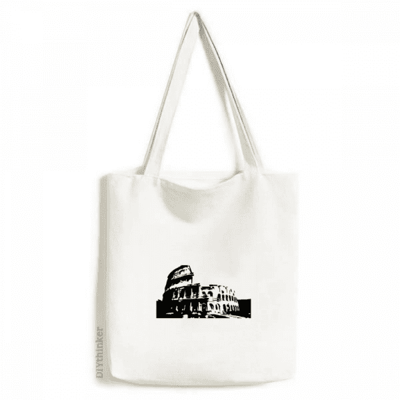 Italy Colosseo Ancient Buiding Tote Canvas Bag Shopping Satchel Casual Handbag