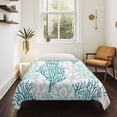 thumbnail image 4 of Teal Grey Coral Coastal Tapestry for Bedroom Wall Hanging Tapestry, Summer Beach Seaside Nautical Ceiling Backdrop Tapestries Poster Blanket Wall Decor for Teens Room Living Room Dorm 59" x 79", 4 of 8