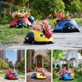 thumbnail image 2 of CAROOTU Metal Ldybug Flower Pot Mini Animal Ladybugs Desktop Ornament Colorful Decorative Outdoor Garden, 2 of 6