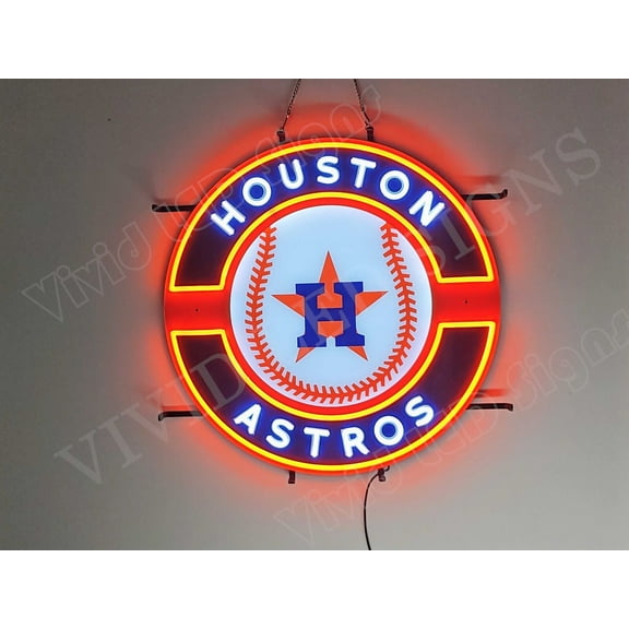 Queen Sense 24"x24" Custom For Houstons Sports League Astros LED Sign Light Neon Signs With Dimmer Party Home Wall Decor Lights W124HATLV6VVD-XLED