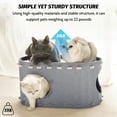 thumbnail image 4 of Cat House, POPO Foldable Cat Bed with Scratch Pad and Fluffy Ball Hanging for Indoor and Outdoor, 24x16x13 inches, Gray, 4 of 8