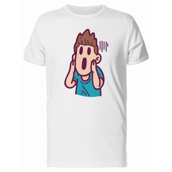 Scared Man Cartoon Tee Men's -Image by Shutterstock