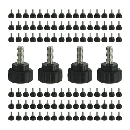 

Wewean M4 Threaded Knurled Thumbscrew 100pcs Carbon Steel Knurled Handle Bolts Grip Mounting Thumb Screw Knobs Monitor Mounting Screws Round Clamping Screws Grip Knobs M4 x 10mm E1276