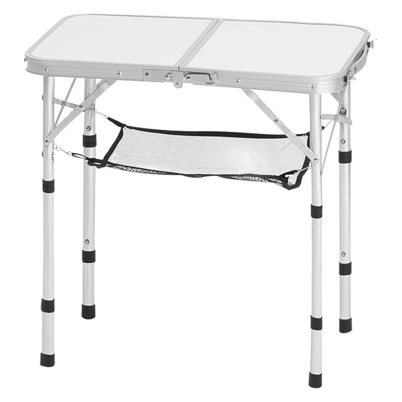 2ft Folding Portable Camping Table, Aluminum Outdoor Picnic Table with Adjustable Height, Lightweight & Compact for Travel, BBQ, Beach