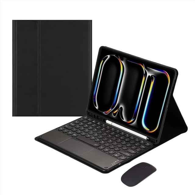 Funda con teclado táctil para iPad Pro 11 2024 con ratón, color negro