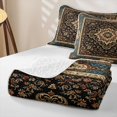 thumbnail image 4 of Homewish Ancient Boho Bed Spread Queen,Bohemian Floral Queen Coverlet Set,Gray Gold,3pcs, 4 of 7