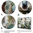 thumbnail image 3 of Designart "Koala Observing from Watercolor Tree I" Animals Framed Wall Art - Modern Farmhouse Grey Koala Entryway Framed Wall Art, 3 of 6