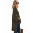thumbnail image 5 of Women'S Oversized Sweaters Winter Long Sleeve Casual Tops Mock Neck Loose Fit Knit Pullover Dark Green L, 5 of 9