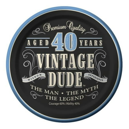 Vintage Dude 40th Cake Plate 7