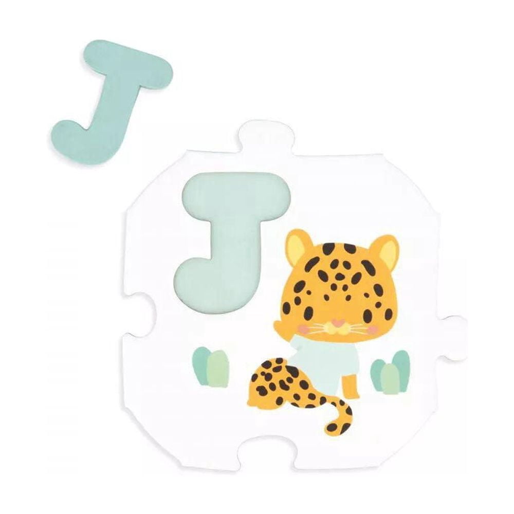Janod - Pure - My First Alphabet Puzzle - 26 Pieces - Early-Learning Skill Game - Fine Motor Skills - For Toddlers - 2 Years + - Multilingual - J08045