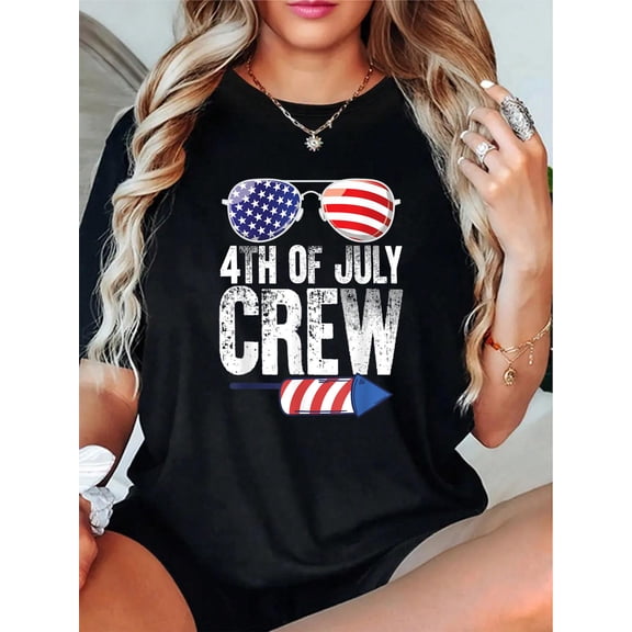 4th of July Crew Matching Family Outfits Men Women Fun T-Shirt