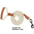 thumbnail image 3 of Deago 5FT Strong Dog Leash Rope with Comfortable Leather Handle Highly Reflective Threads Dog Leash for Small Medium Large Dogs (Beige), 3 of 9